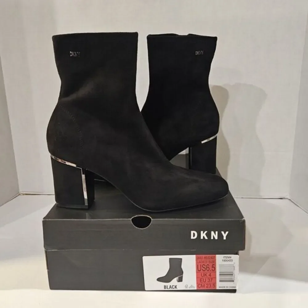 DKNY Ladies' Stretch Cavale Heeled Boot / Color Black/ Size 6.5 /‎ New